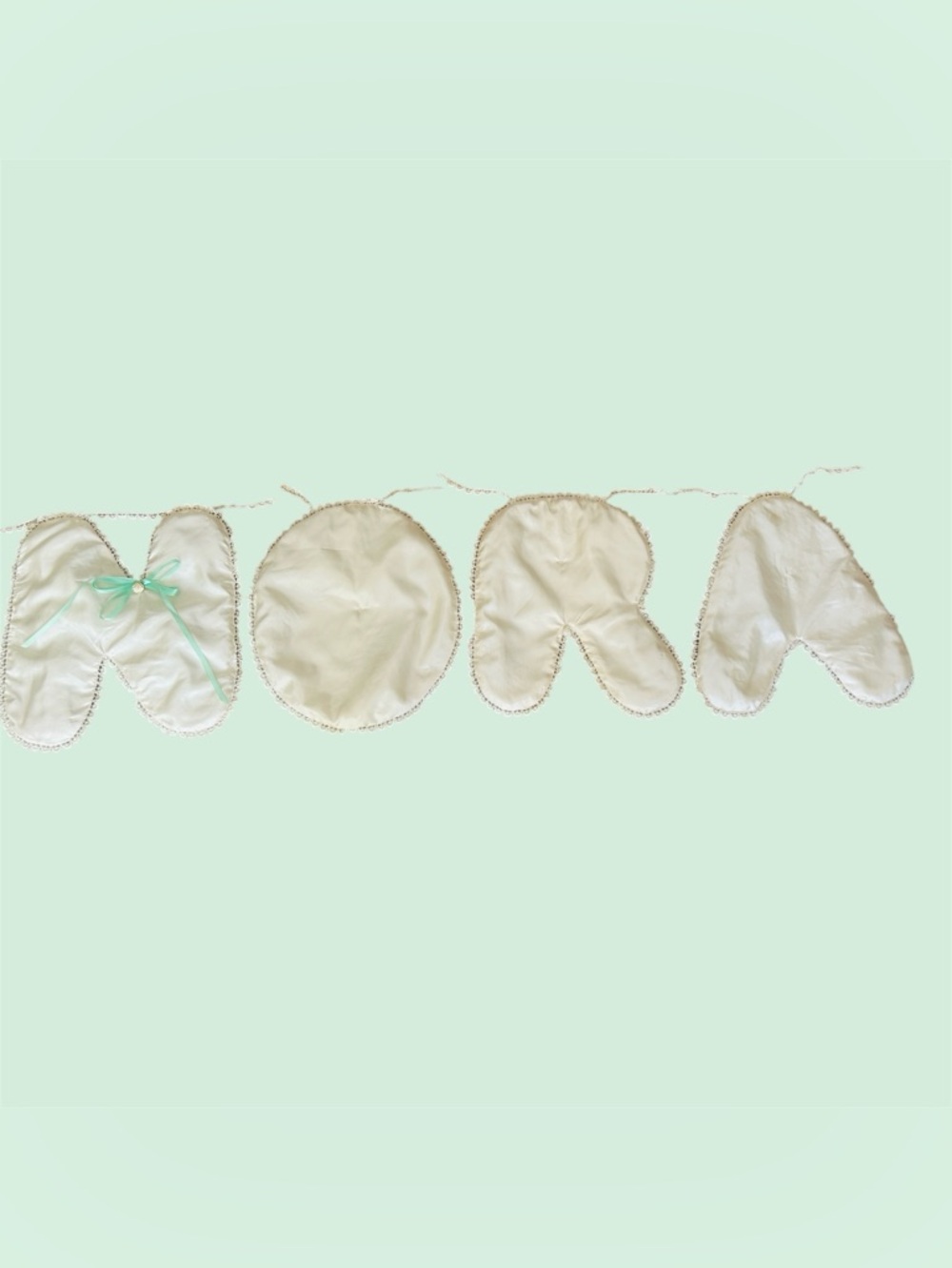 Vintage Nursery Fabric Name Garland – Ivory Lace